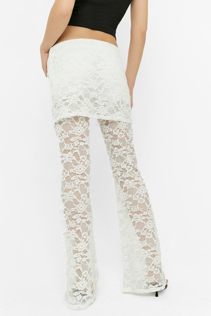 Bootcut-Spitzehose - White