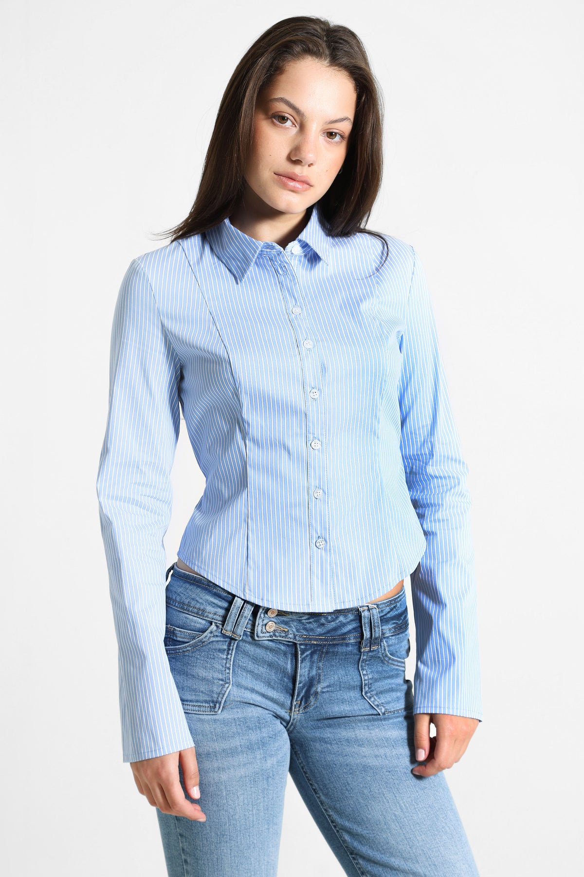 Camicia - Bleu clair + Bianco