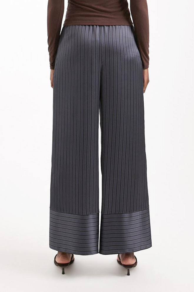 TSARDO satin wide-leg trousers - Charcoal Grey