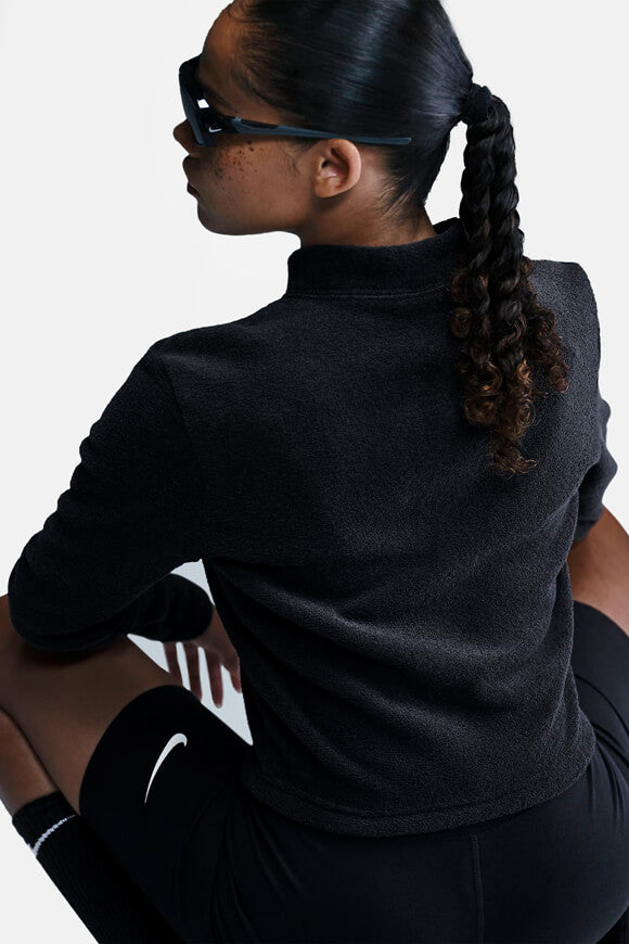 Frottee Crop Sweatshirt - Black