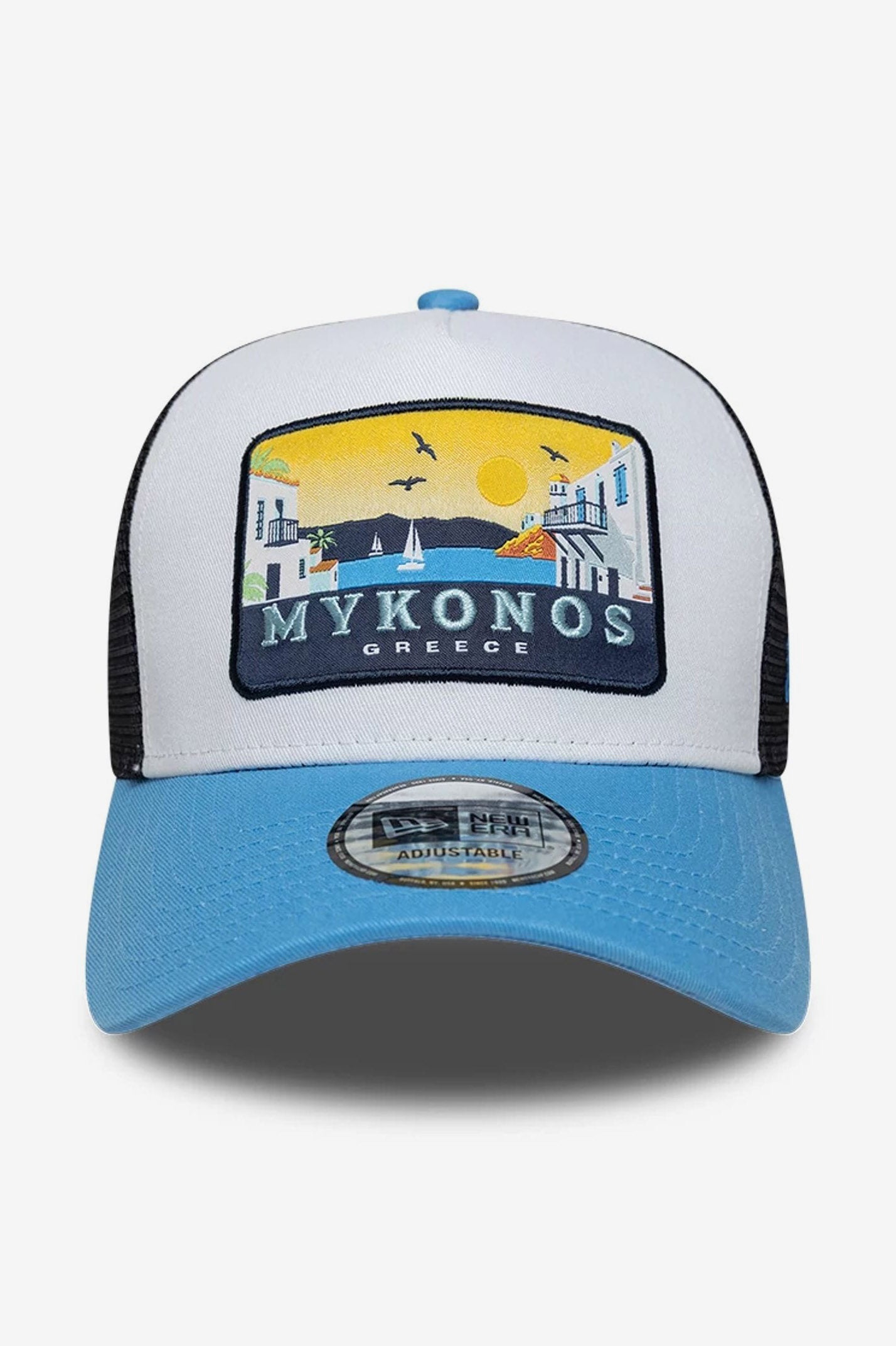 Trucker Cap / Snapback - White + Light Blue + Black