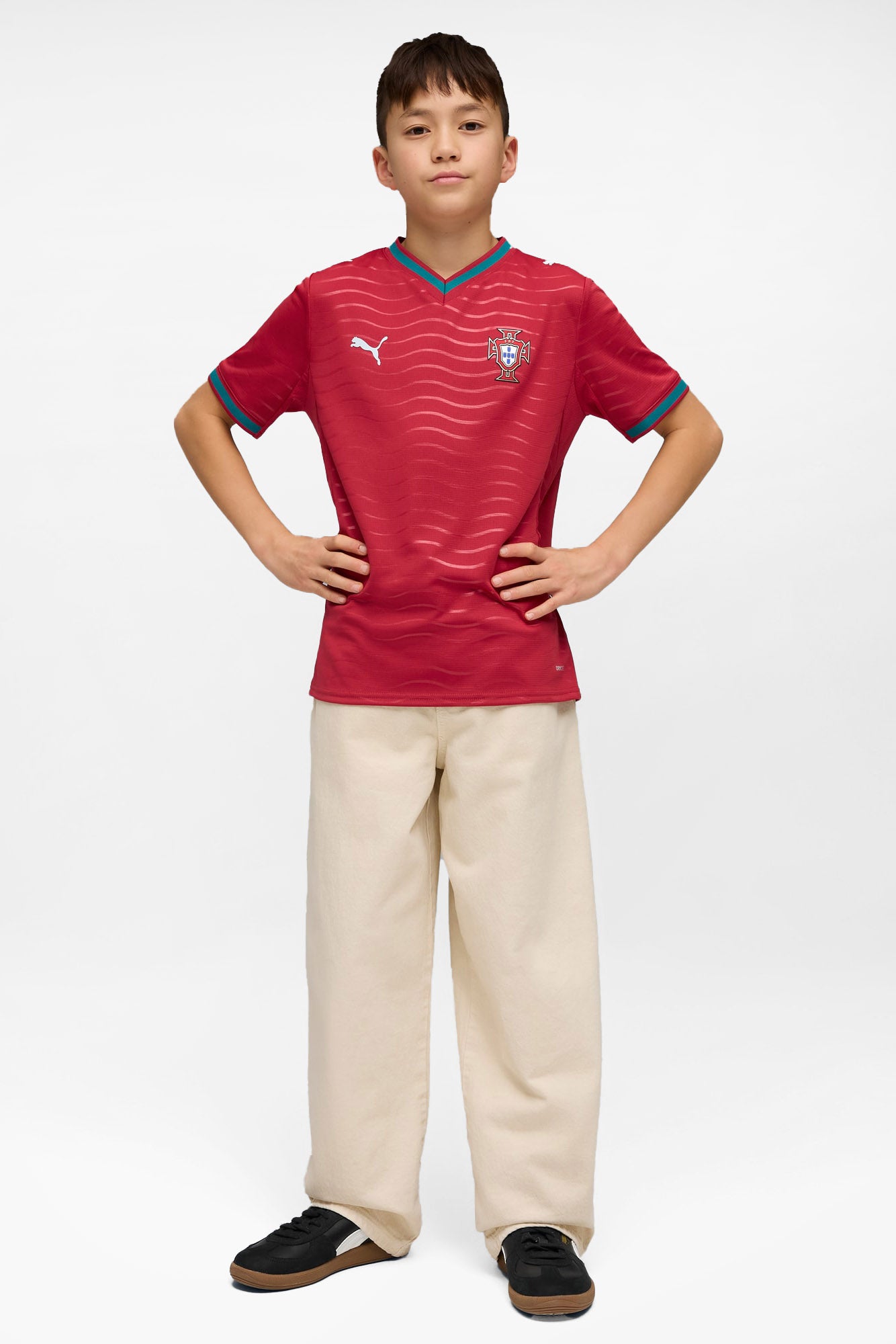 Home Portugal 2026 Mesh T-Shirt - Red + Green Lagoon