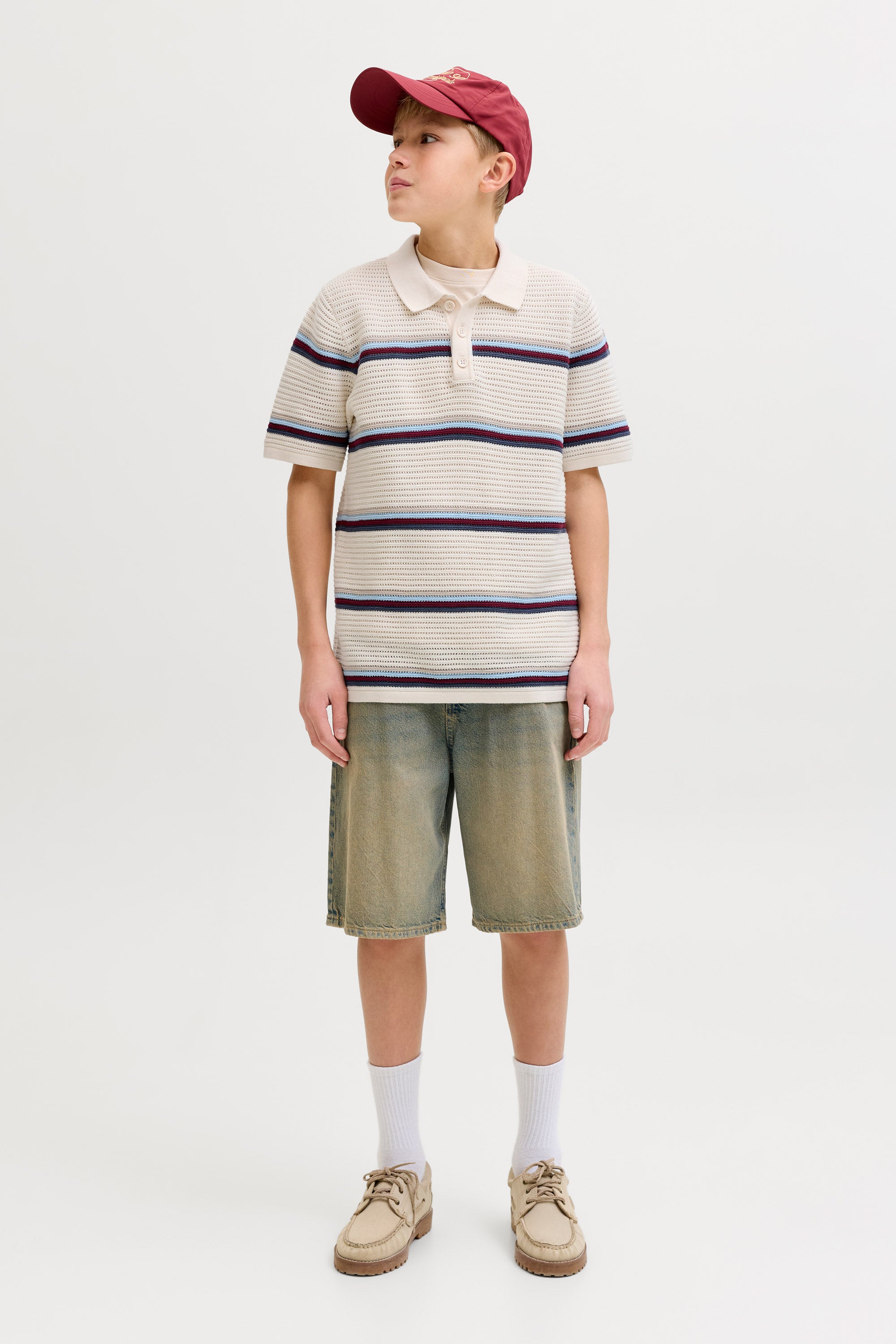 JORMAINE Strick Poloshirt - Sea Salt