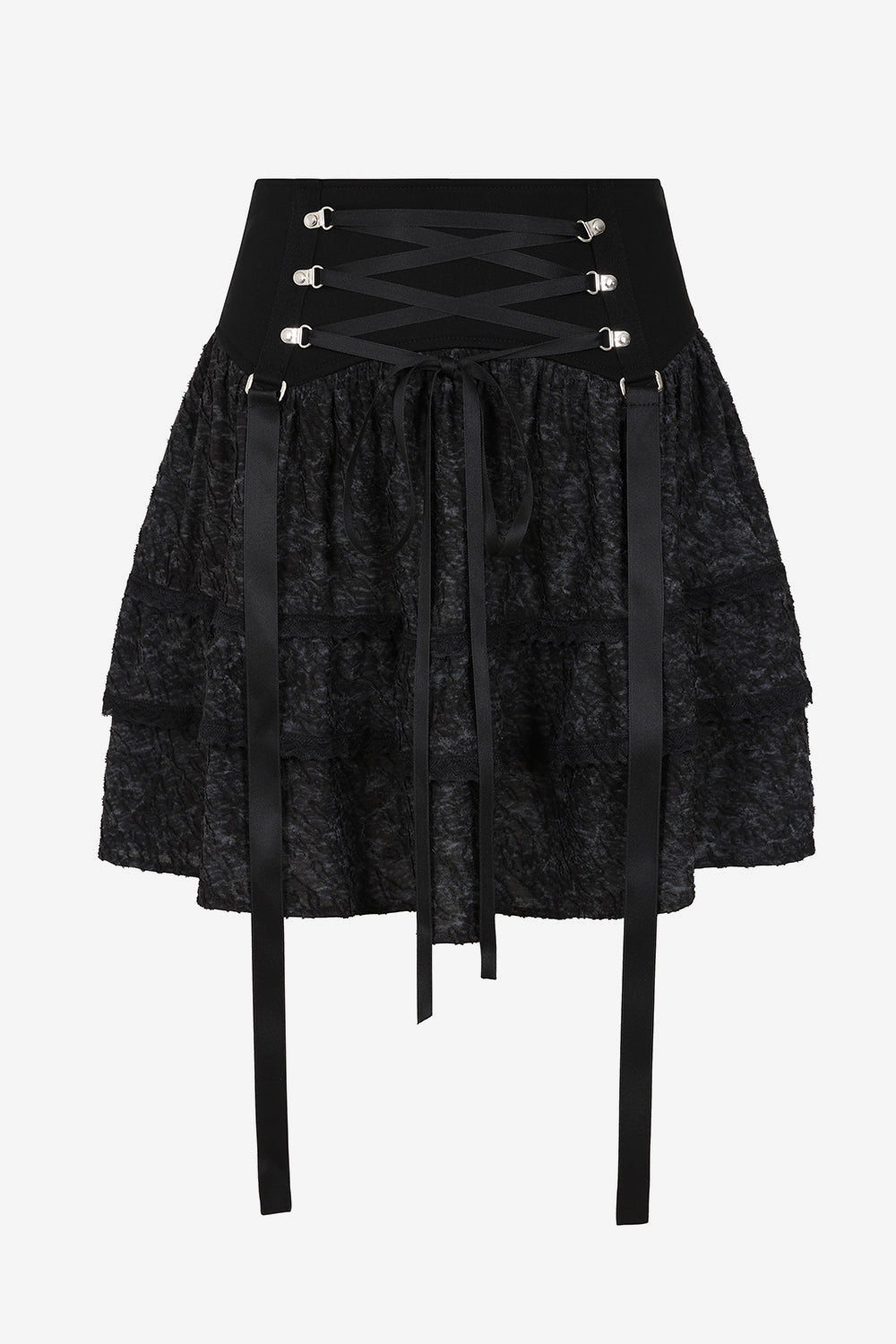 Strukturierter Minirock - Black