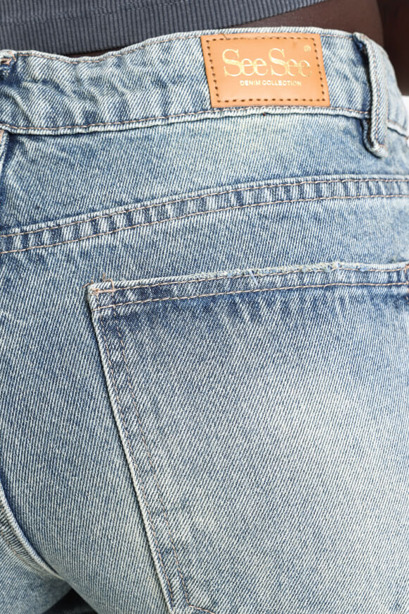 Straight Fit Jeans - Blau Used