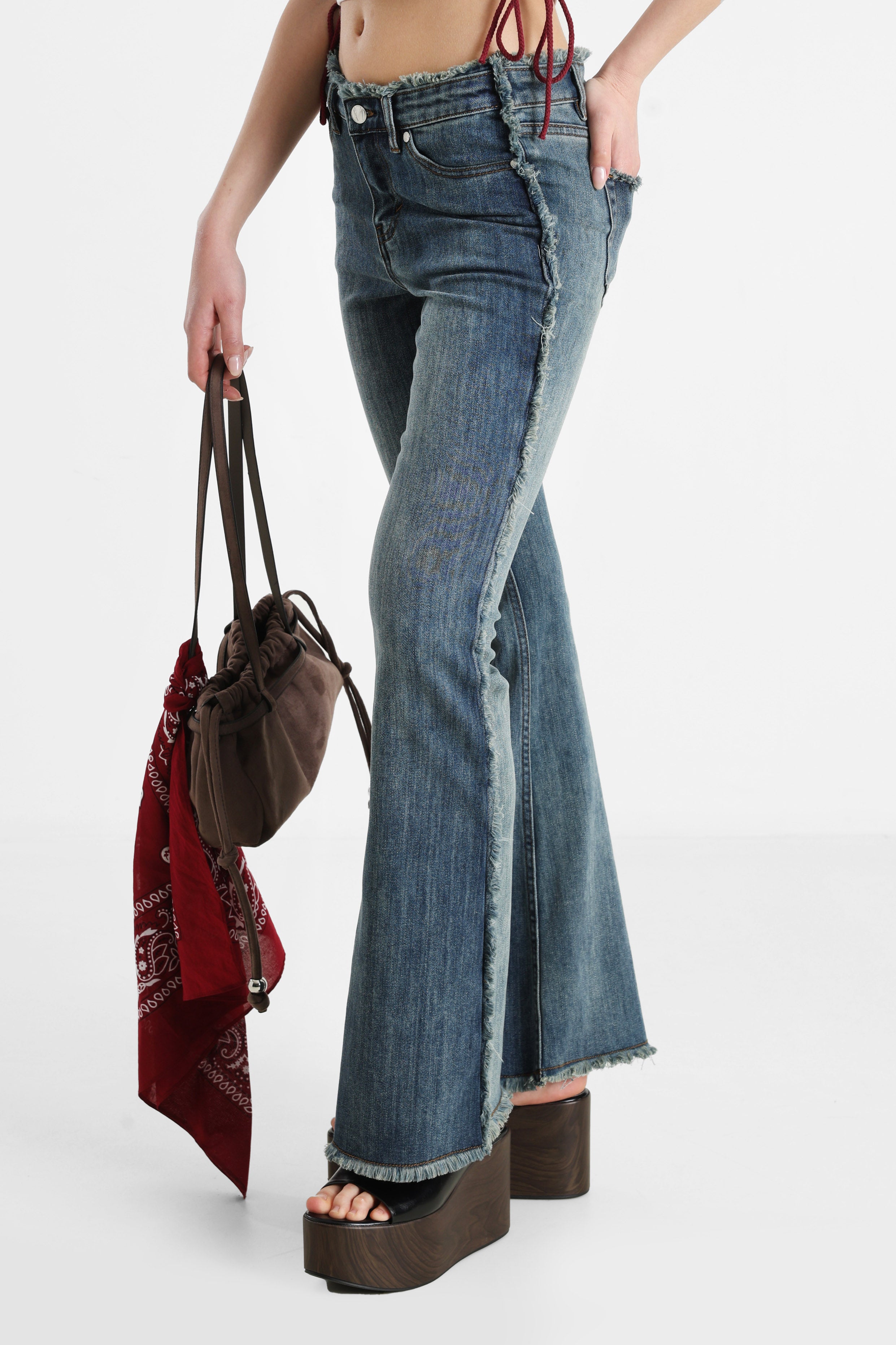 Flare Jeans - Gewaschen Blau