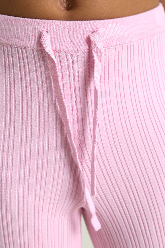 Pantaloni in maglia a coste - Rosa