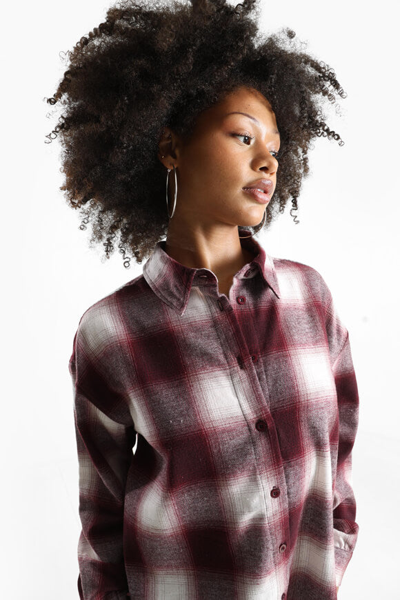 Chemise à carreaux oversize - Bordeaux + Blanc