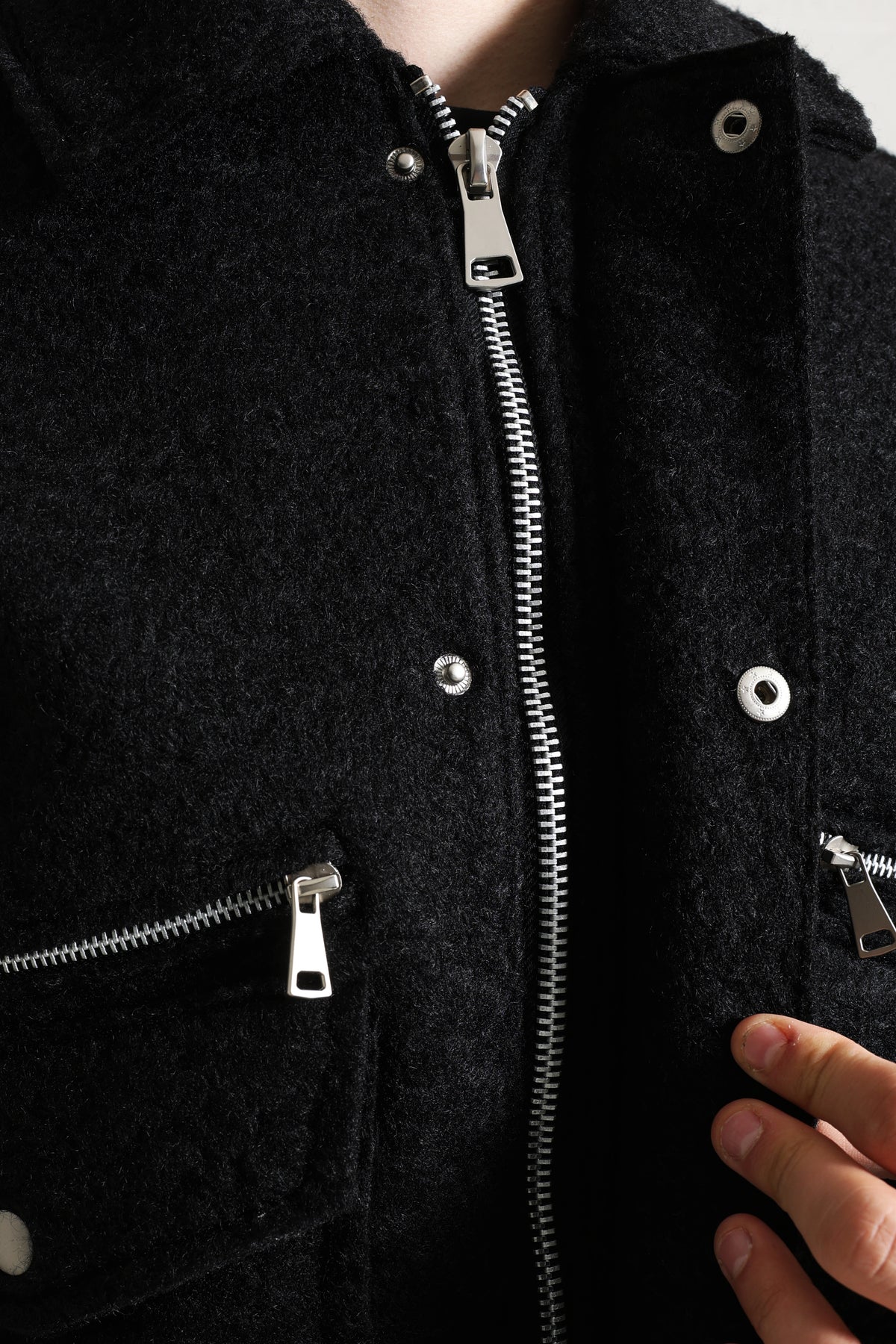 Bouclé knit jacket - Black