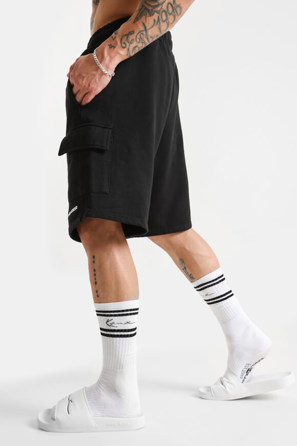 Cargo Sweatshorts - Gewaschen Schwarz