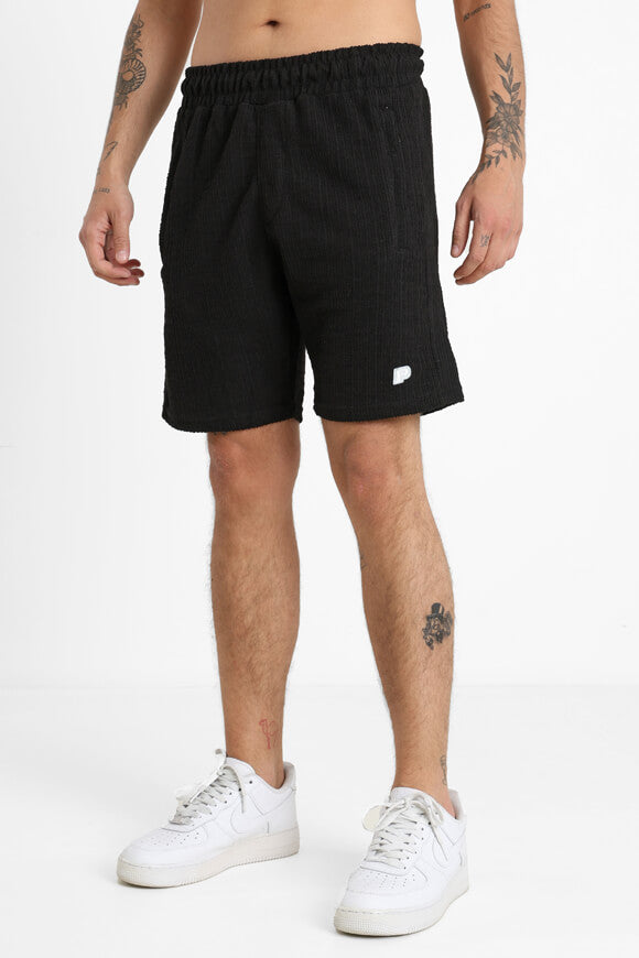 Strukturierte Stoffshorts - Black