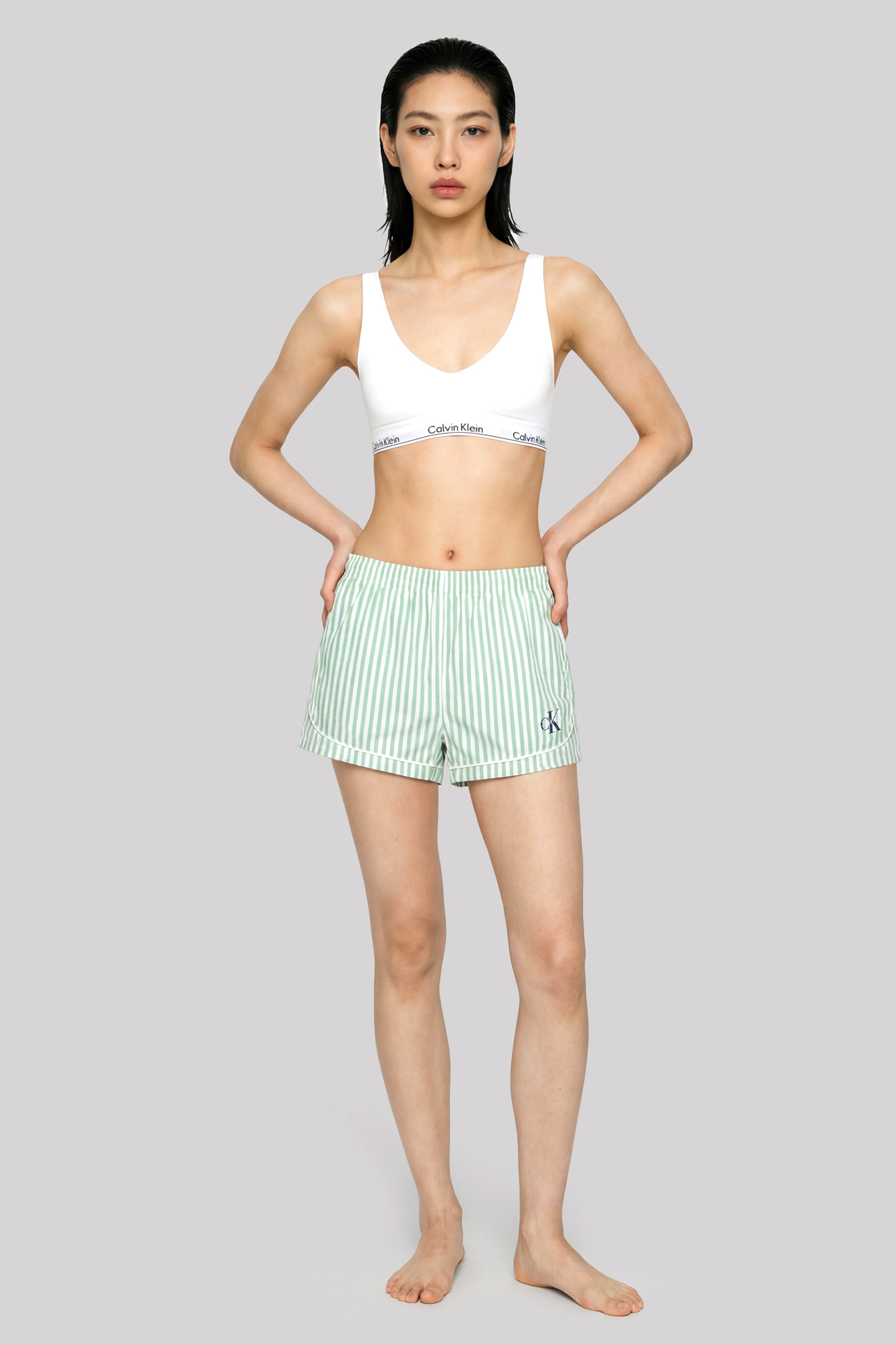 Stoffshorts - Gras Green