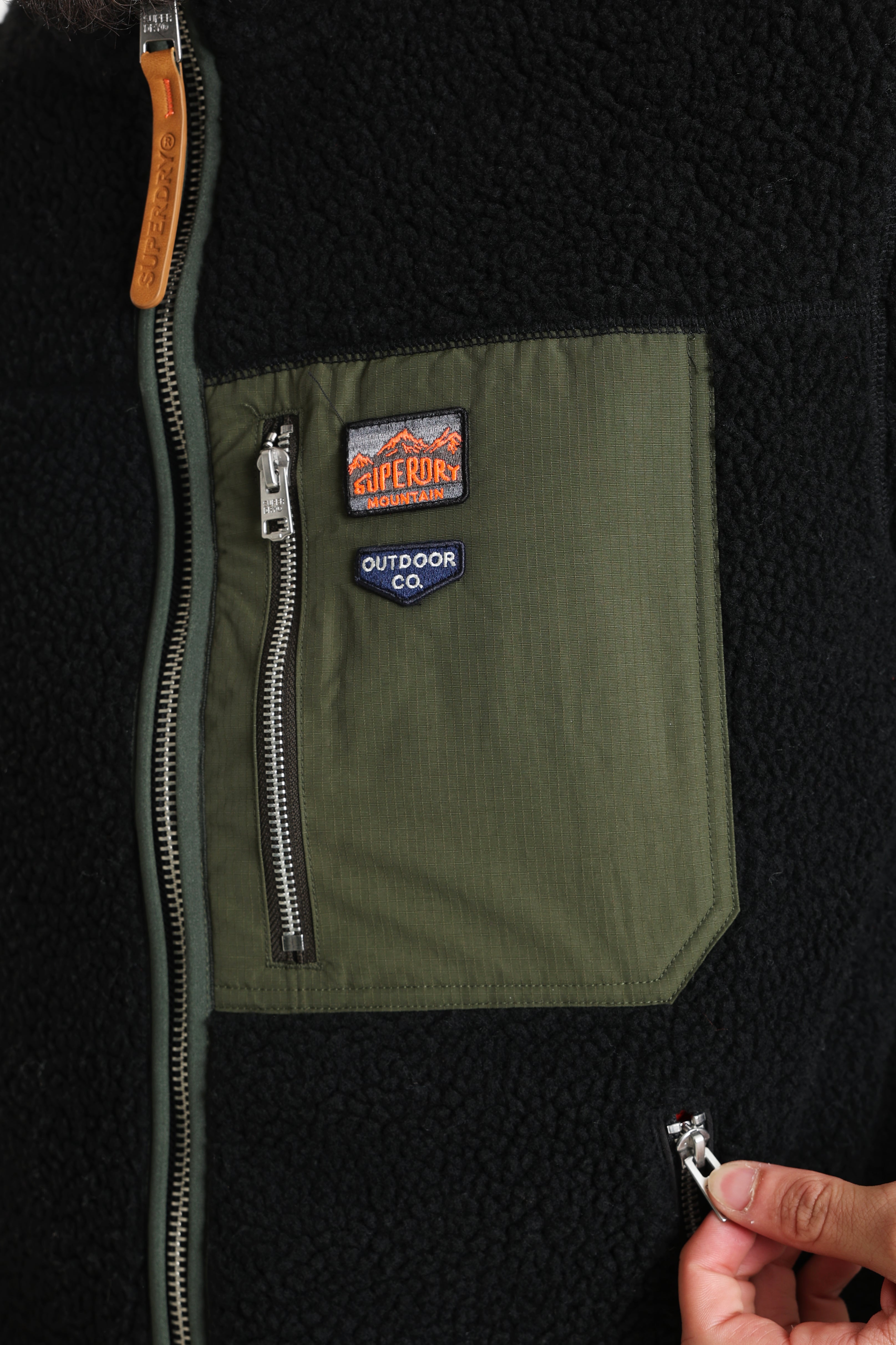 Vintage Retro Teddy Jacke - Black