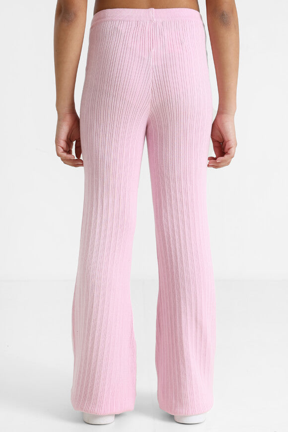 Pantaloni in maglia a coste - Rosa