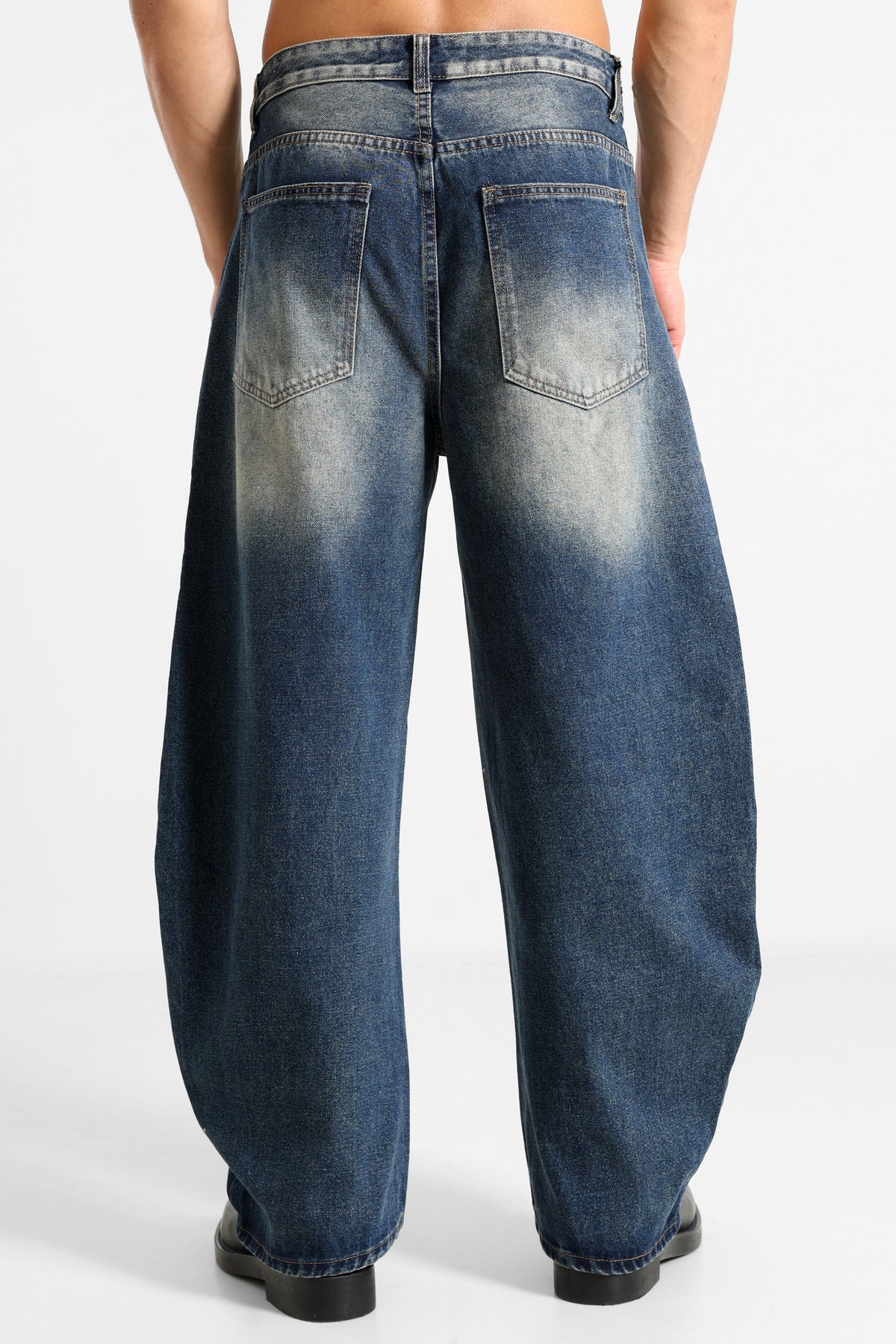 Extra baggy fit jeans - Dark Blue Washed