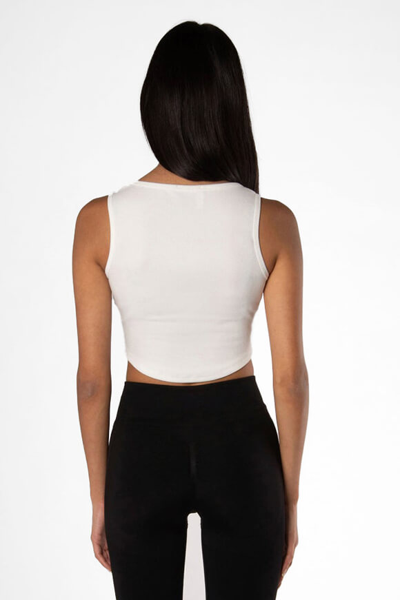 Ribbed crop tank top - Offwhite