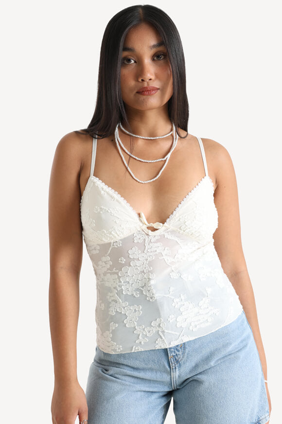 Crop Trägertop - Offwhite