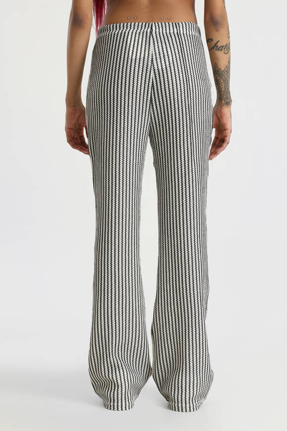 Flare knitted trousers - black + white