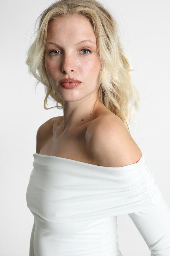 Camicia a maniche lunghe Off Shoulder Crop - Offwhite