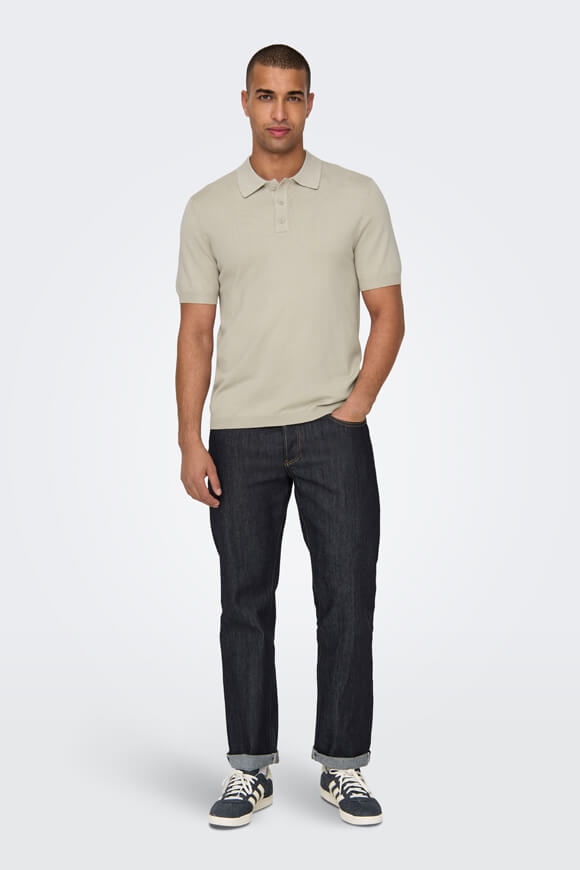 Wyler knitted polo shirt - Silver Lining