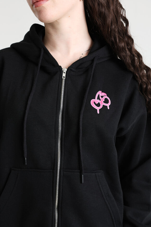 Kapuzensweatjacke - Schwarz