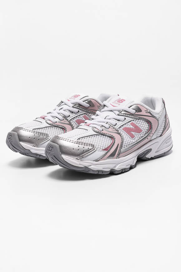 P 530 Kids Sneaker - White + Light Pink + Silver