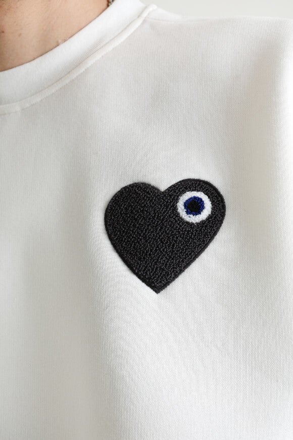 Heart Sweatshirt - Offwhite + Black
