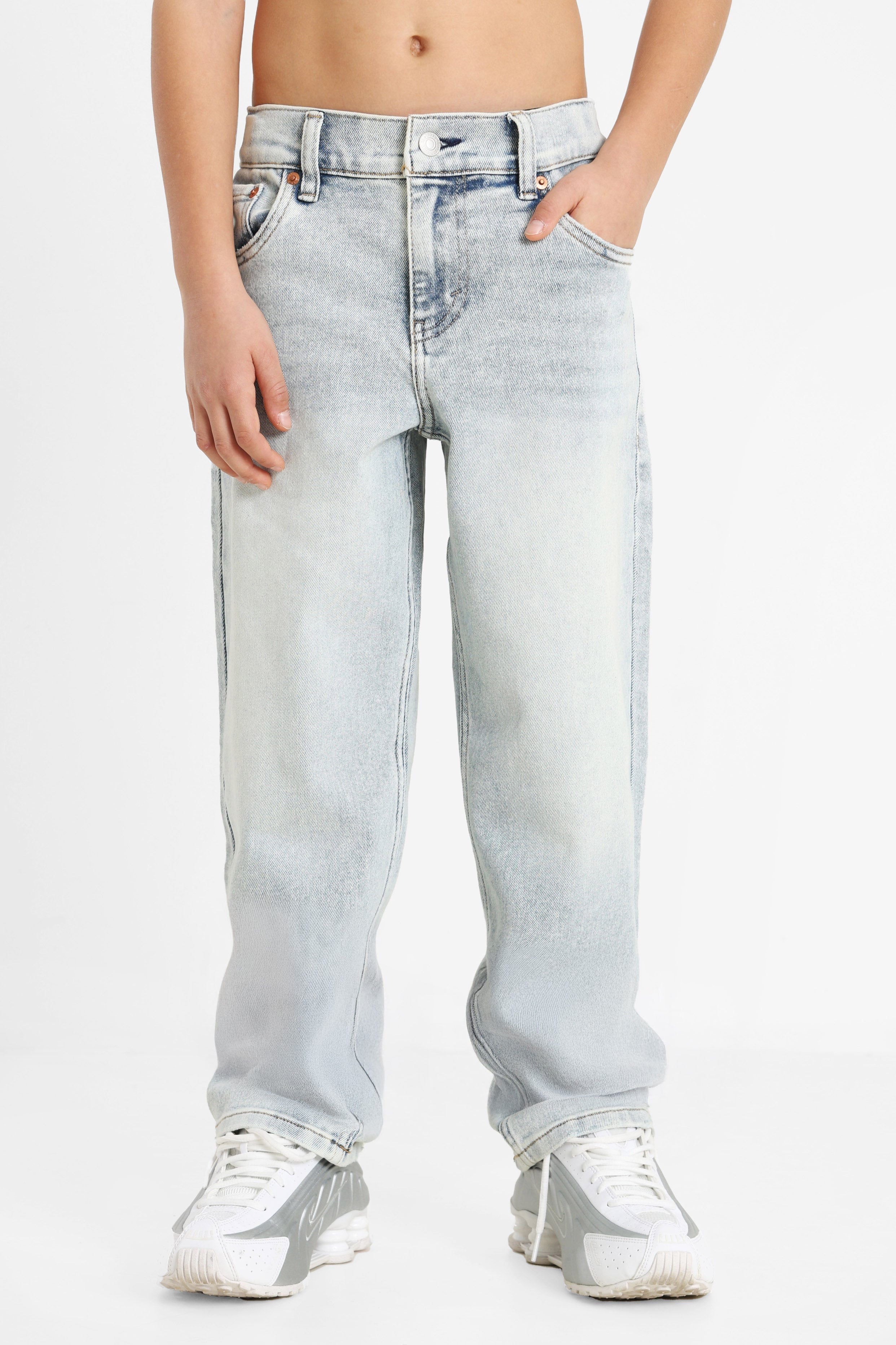 Stay Loose Taper Fit Jeans - Baby Blue Essentials