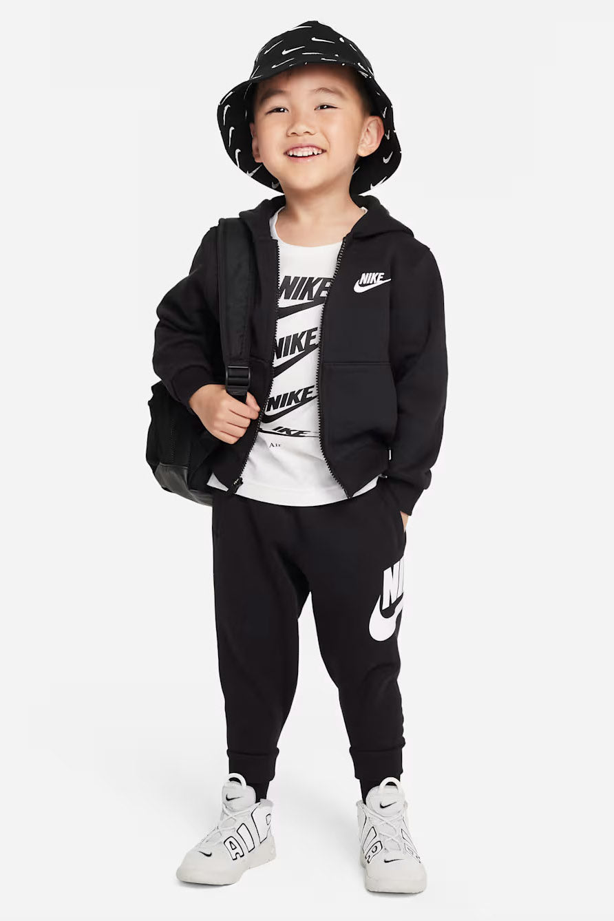 Felpa junior con cappuccio e zip - Black