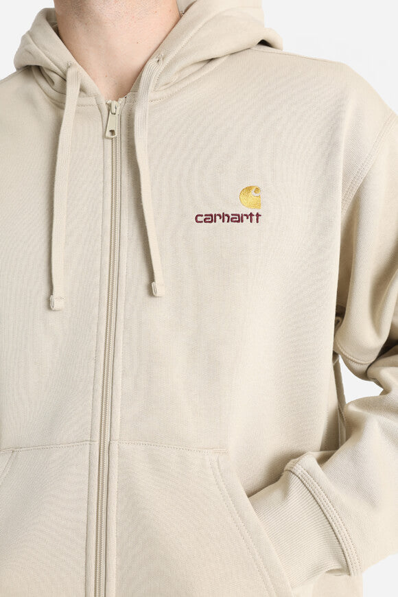 American Script oversized zip-up hoodie with hood - Fleur De Sel
