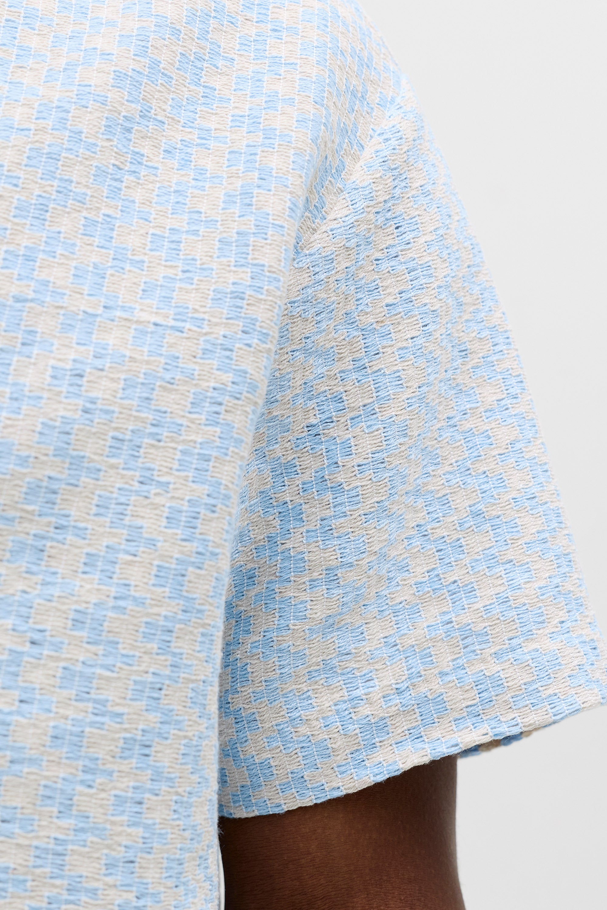JORMONTAUK shirt in structured fabric - Cashmere Blue