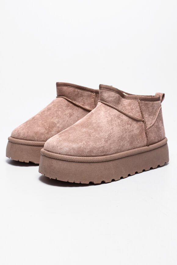 Bottines à plateforme doublées - Old Rose