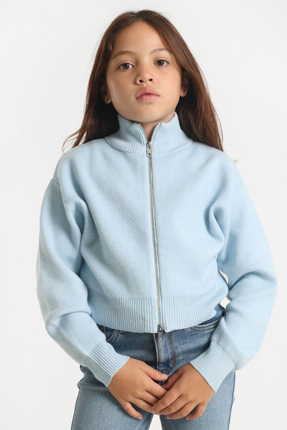 Jaquette ample en tricot - Bleu clair