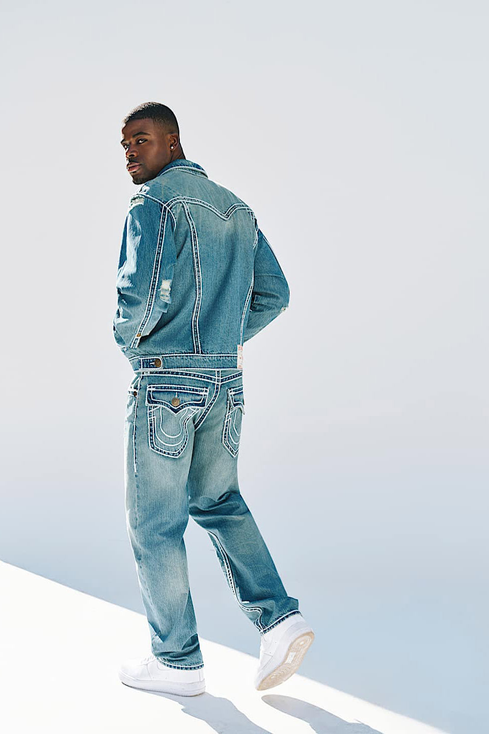 Relaxed straight fit jeans L32 - Blue Medium Wash