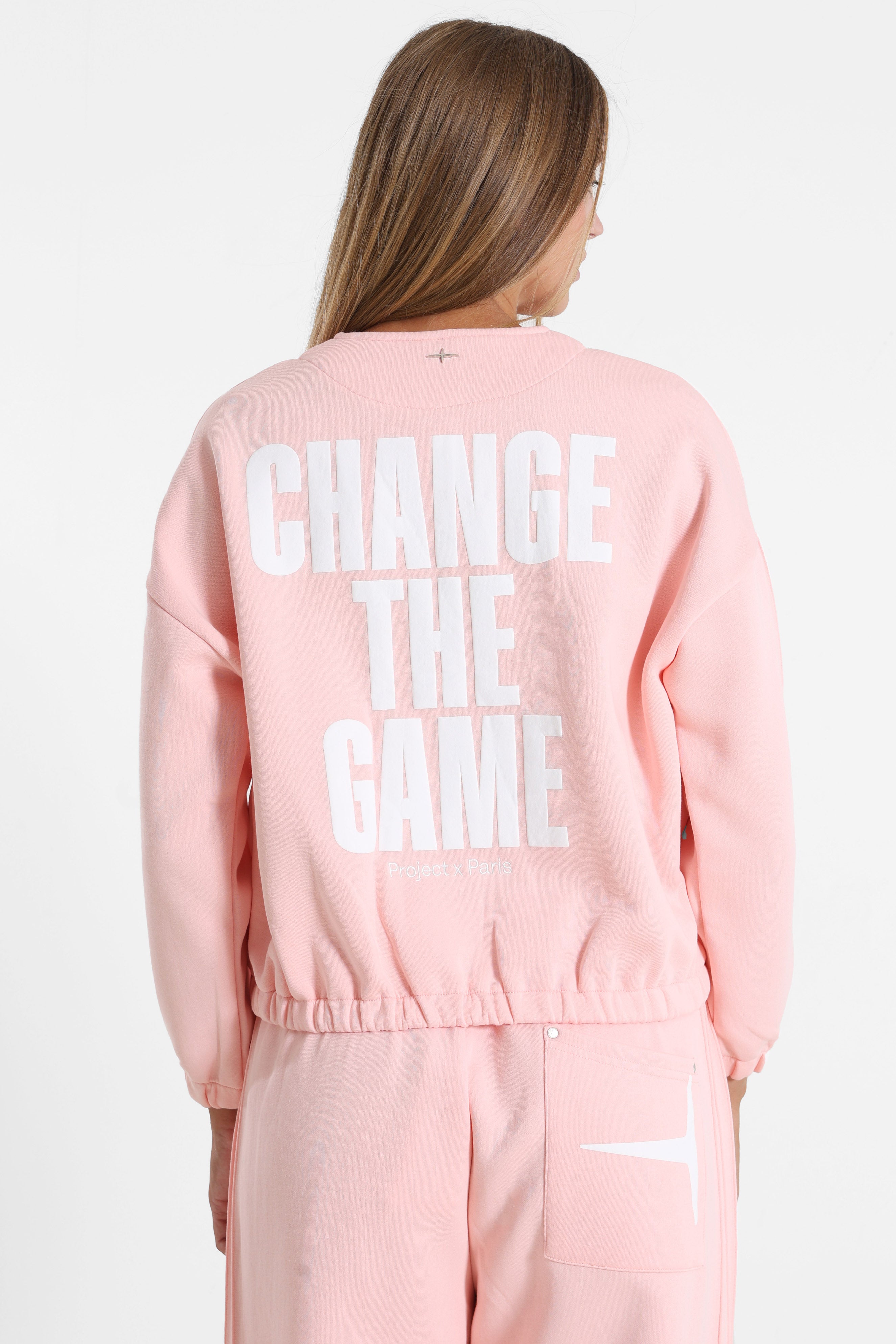 Sweatjacke - Pink + White