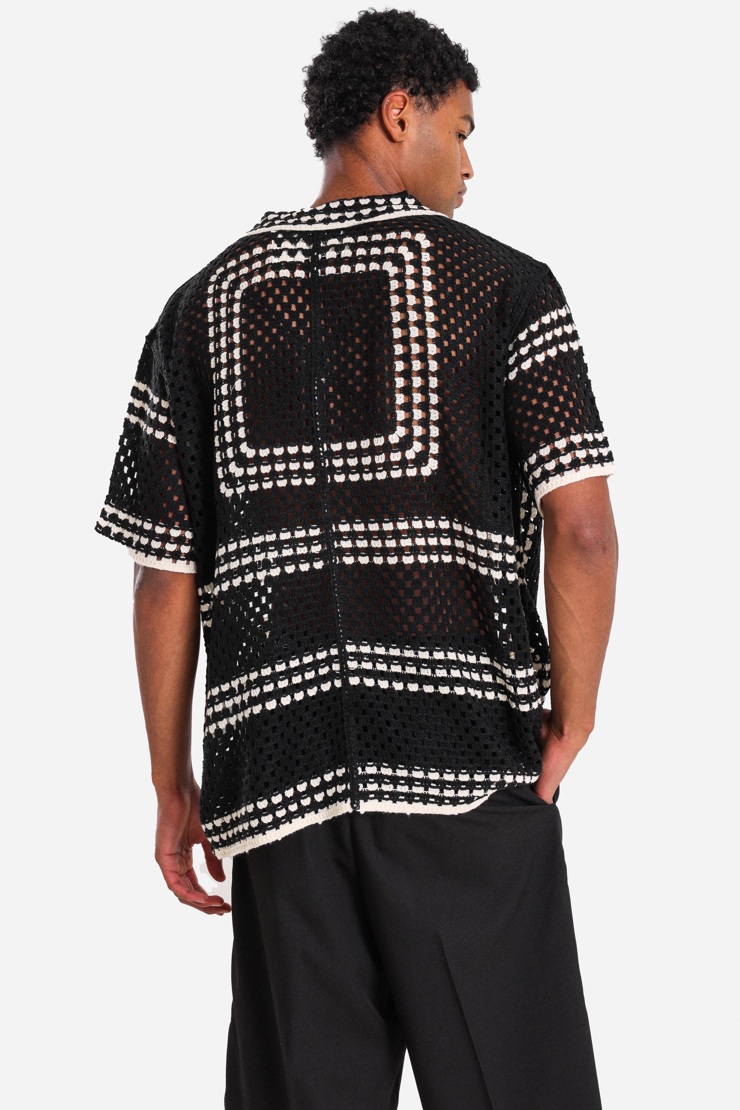Häkelhemd - Black + White