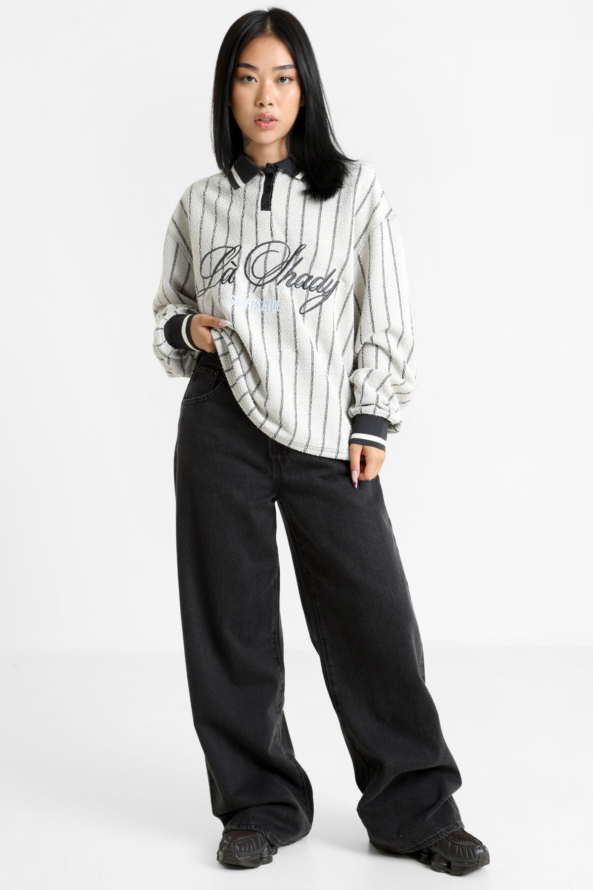 Oversize Sweatshirt - Offwhite + Schwarz