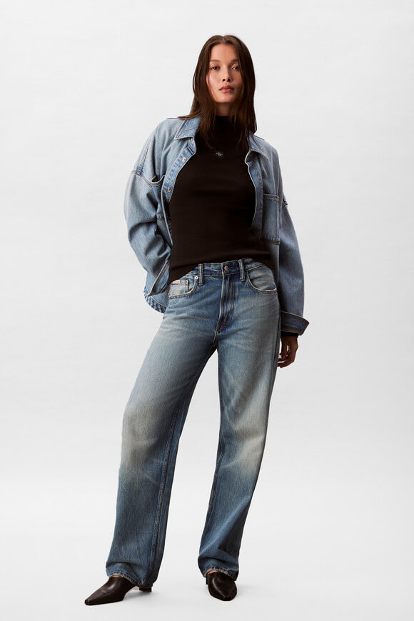 Geripptes Langarmshirt - Black