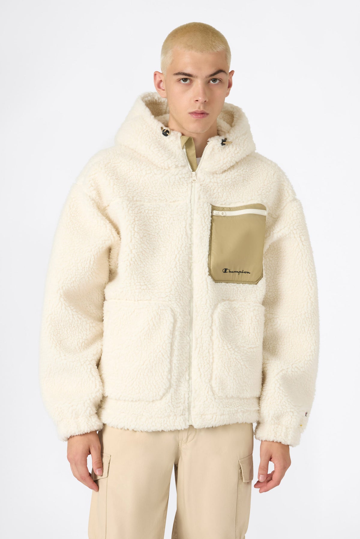 Sherpa Jacke - Offwhite + Beige