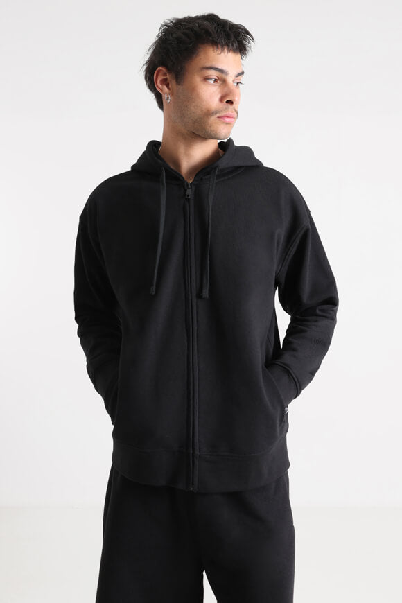 Oversized zip-up hoodie sweatshirt - Black
