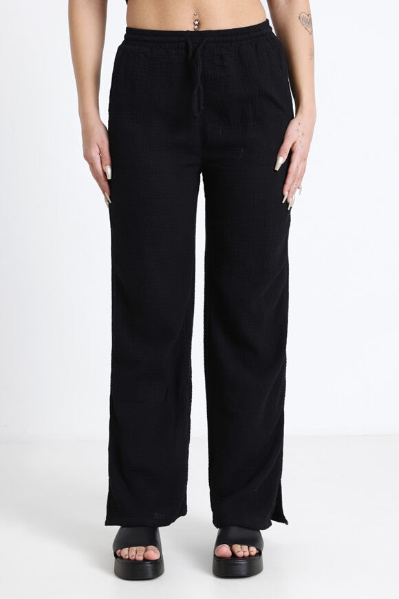 Pantalon large en mousseline - Noir