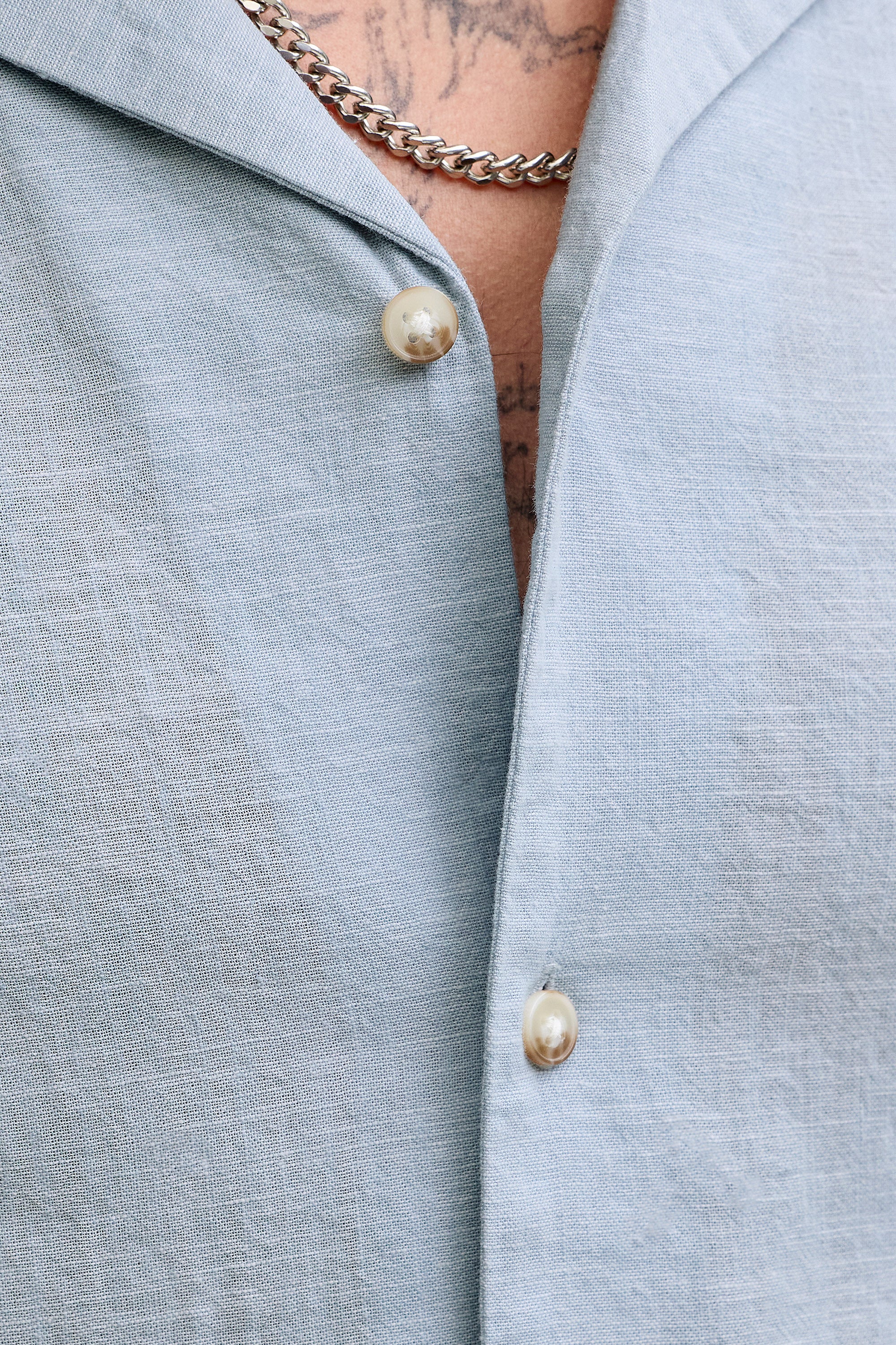 JJESUMMER chemise en lin - Celestial Blue