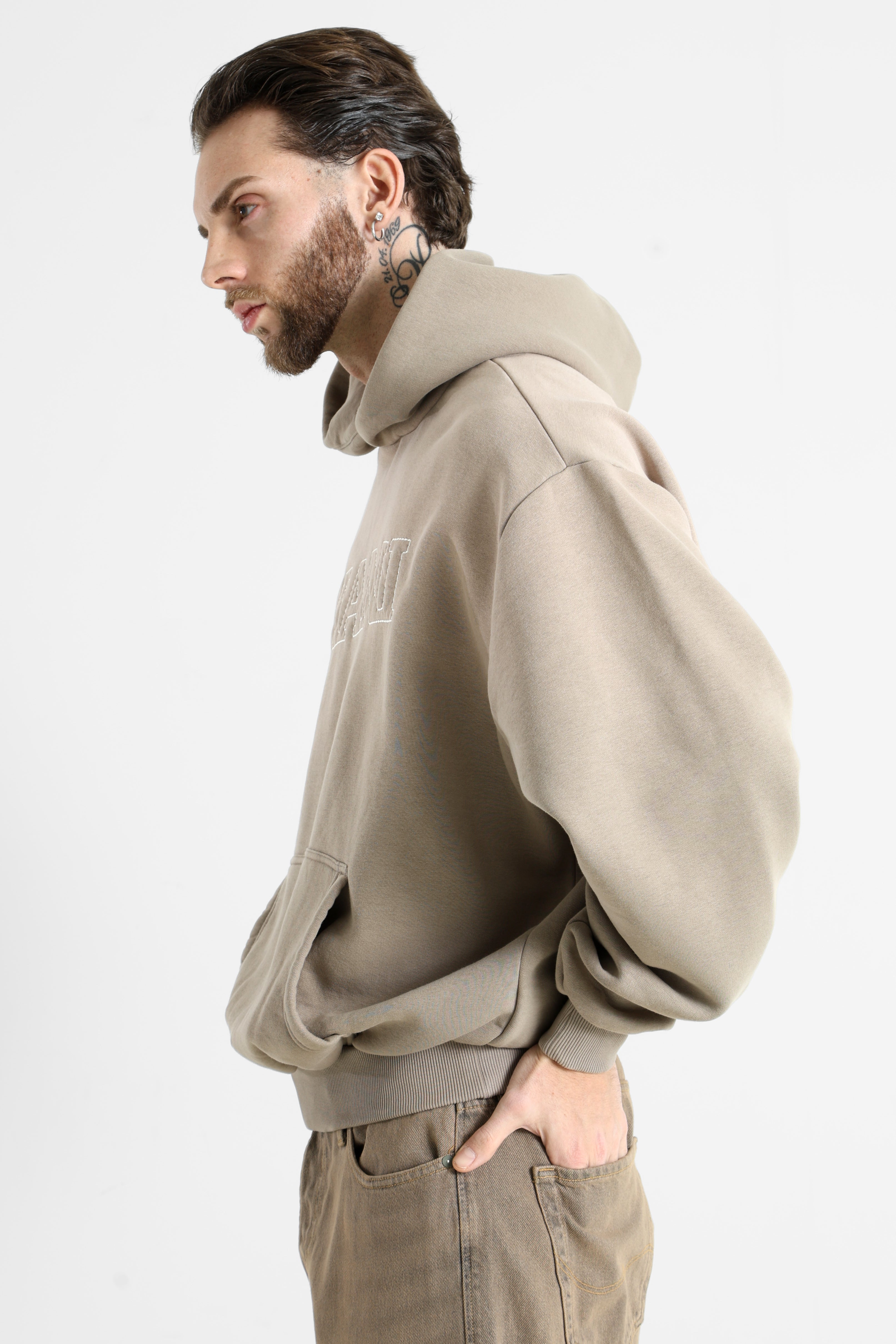 Kapuzensweatshirt - Beige