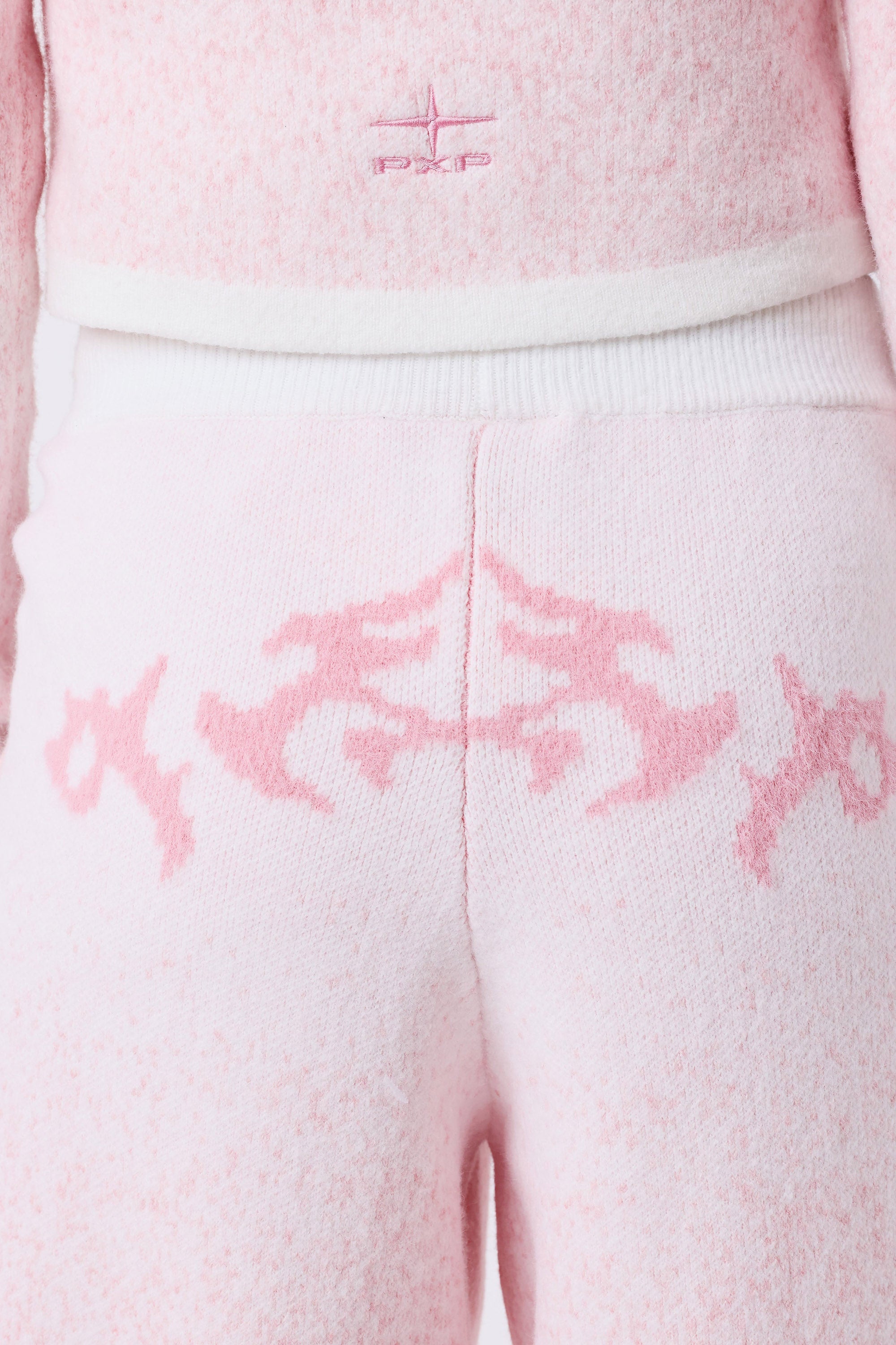 Strickhose - Pink + Offwhite