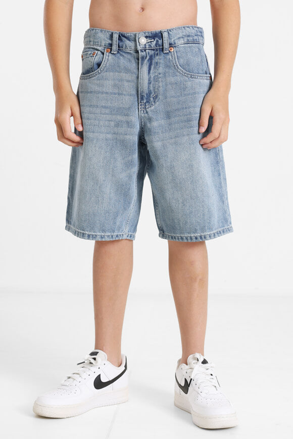 Loose fit short denim jeans - Light Blue Denim
