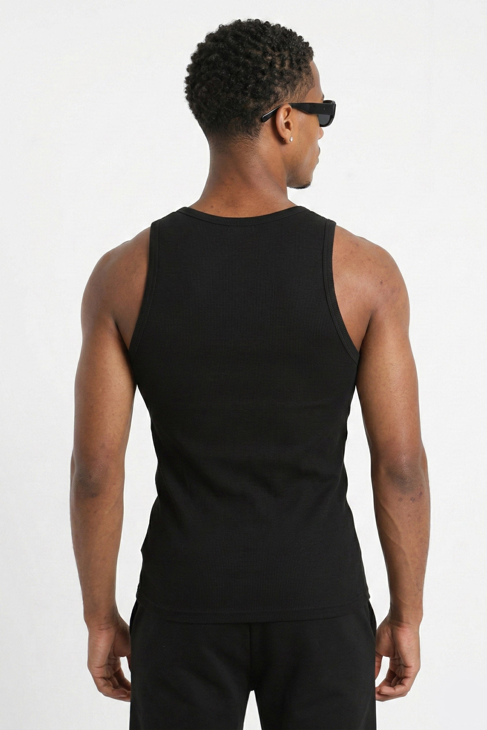 Geripptes Tanktop - Black