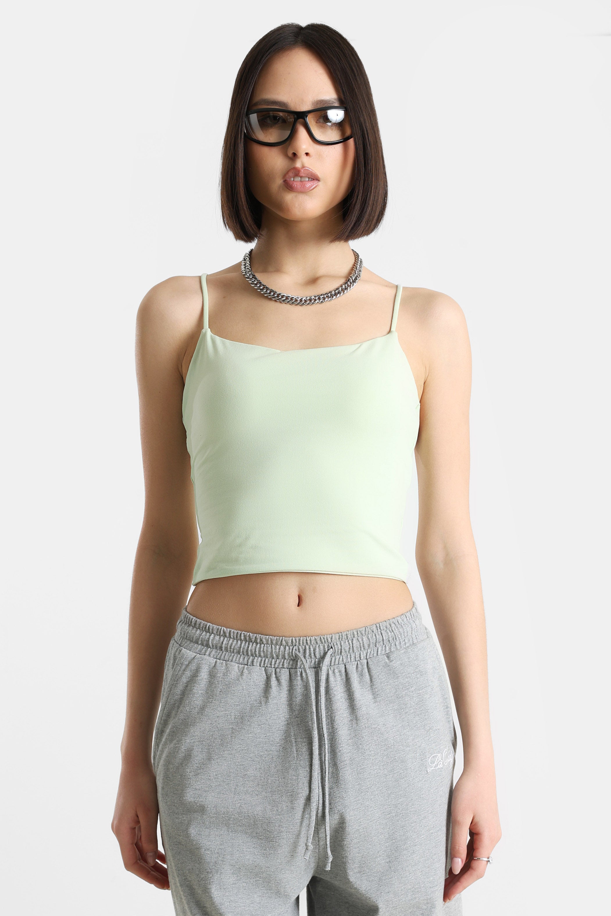 Crop Trägertop - Hellgrün