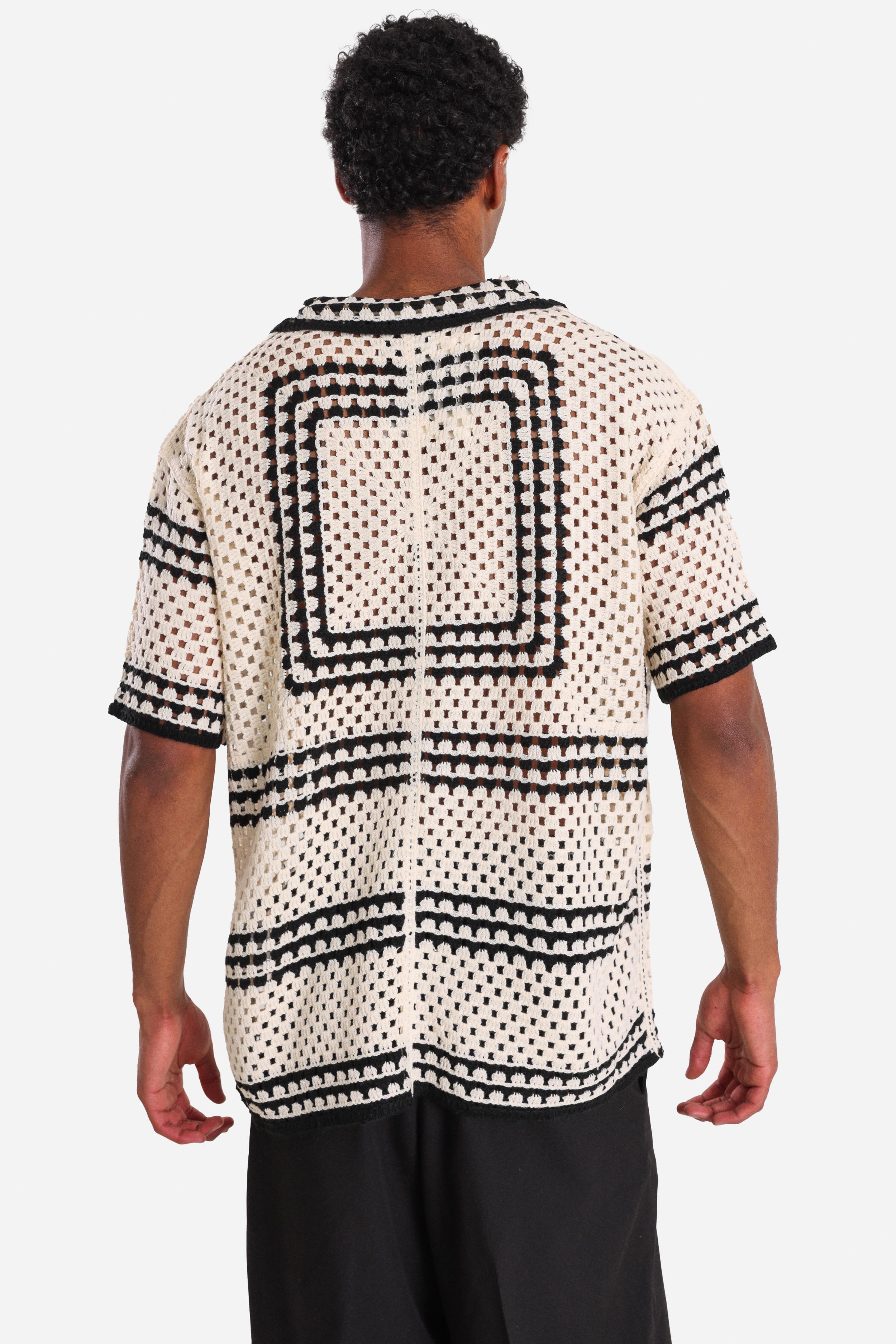 Häkelhemd - Cream + Black