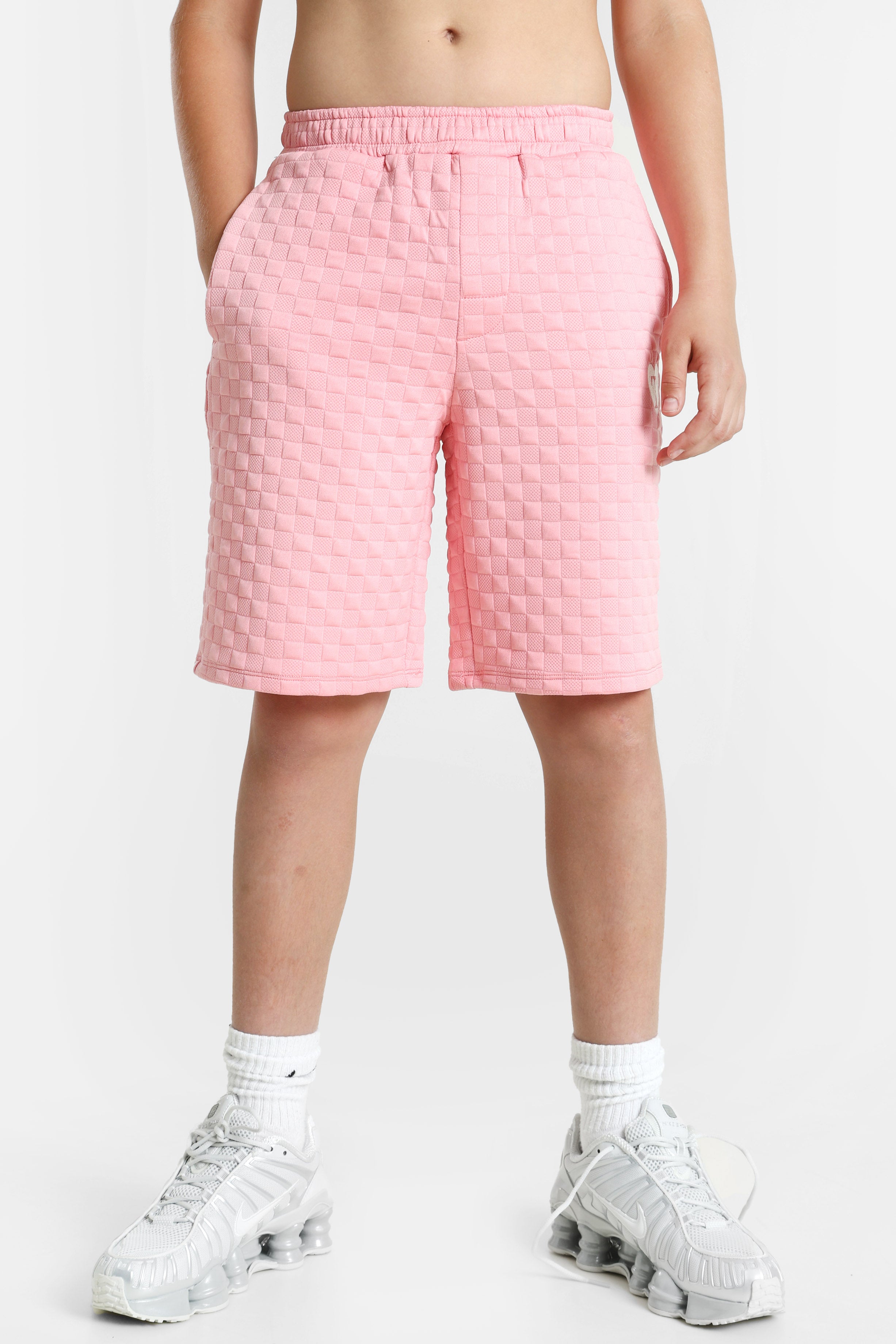 Strukturierte Stoffshorts - Hell Pink