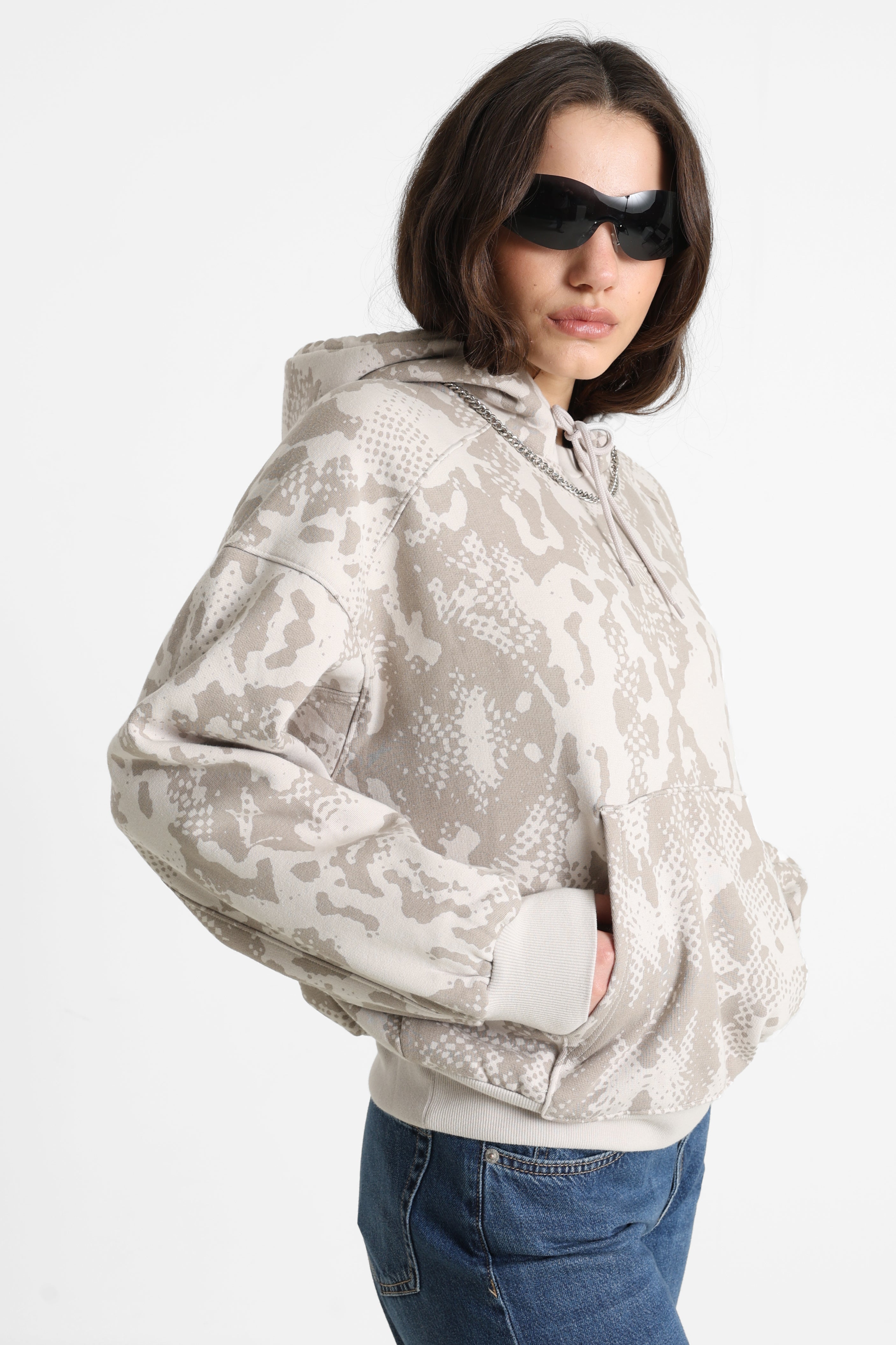 Sweatshirt à capuchon - Taupe Mist